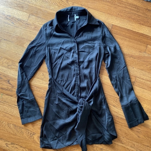 NWOT Princess Polly Bodeni Long Sleeve Button Down Black Mini Dress Size 2 - Picture 11 of 15